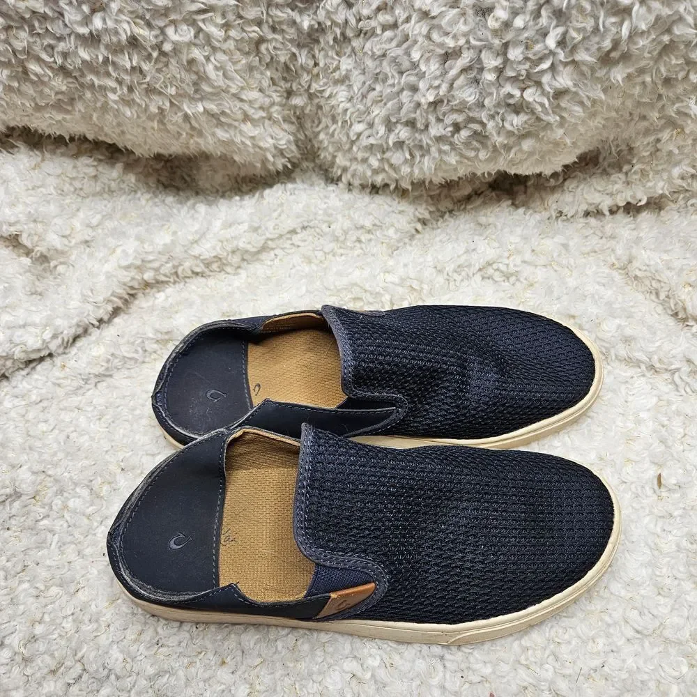 Olukai Pehuea‎ Navy Blue Mesh Top Slip-on Flats sz 9